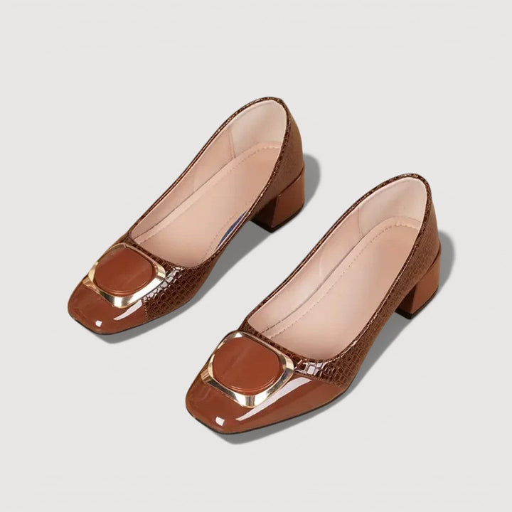 Lisse │ Croco Block Heels