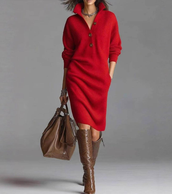 Diane | Elegant Winter Dress with Buttons