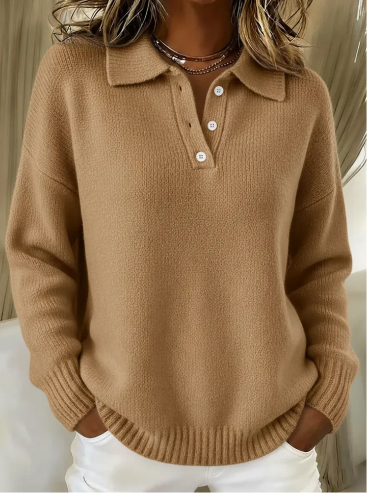 Renee | Soft Knit Polo Sweater