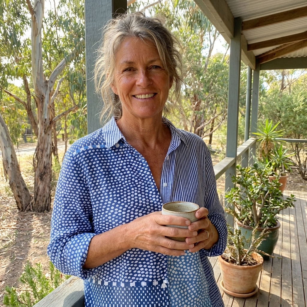 Fiora | Ocean Patchwork Blouse