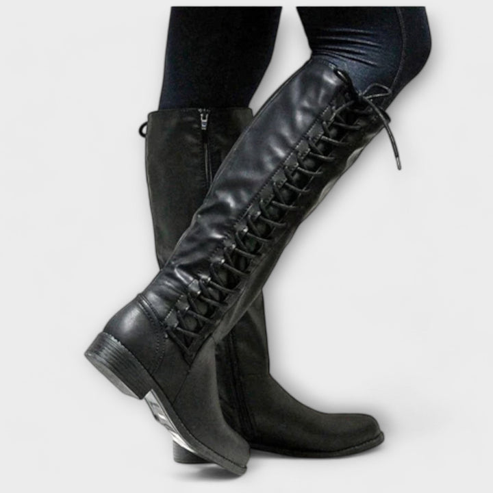 Milenne | High Leather Lace-Up Boots