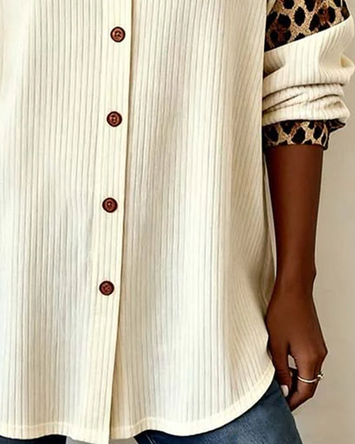 Lena Mae | Bold Leopard Print Button-Down Shirt