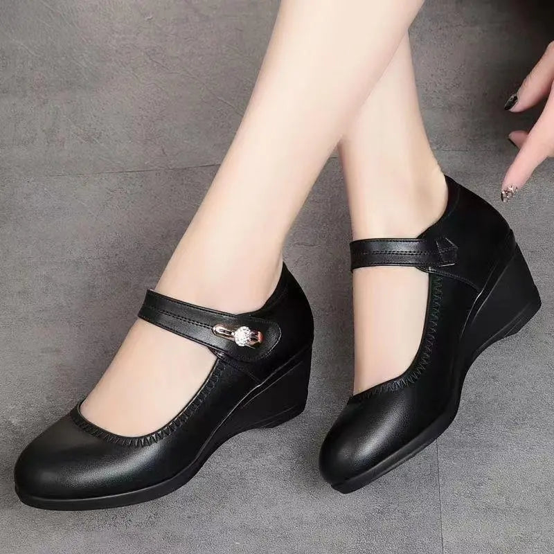 Marcy | Comfort Wedge Mary Jane Shoes