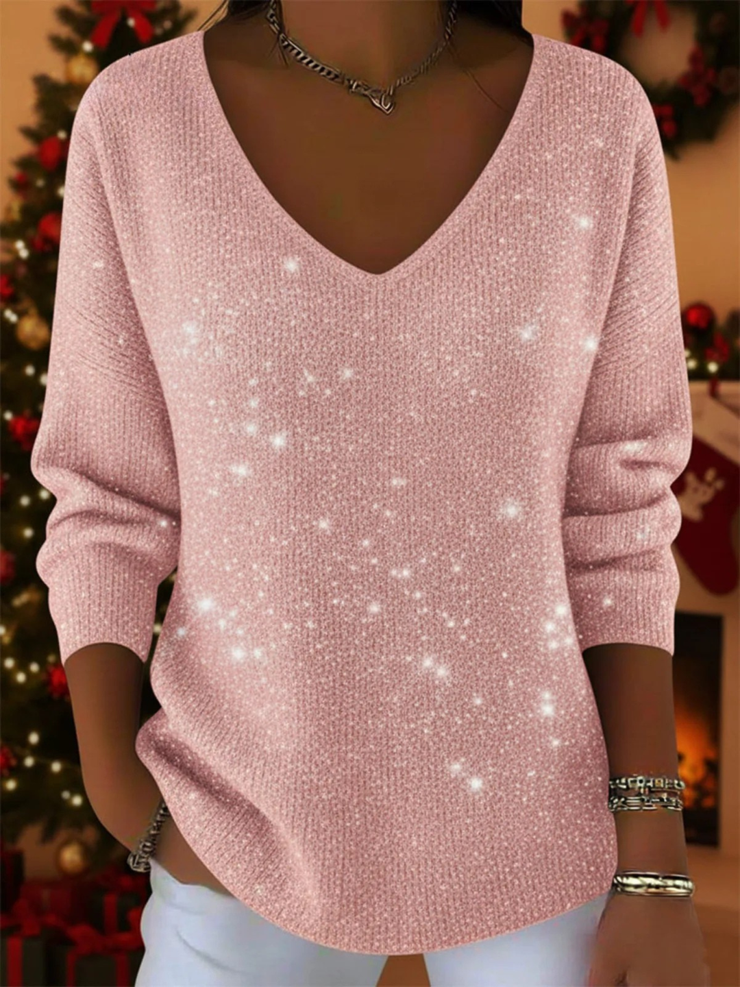 Vivian | Festive Sweater with V-Neck