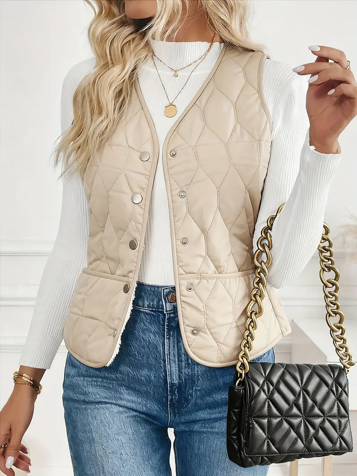 Audrey | Pique Quilted Bomber Vest