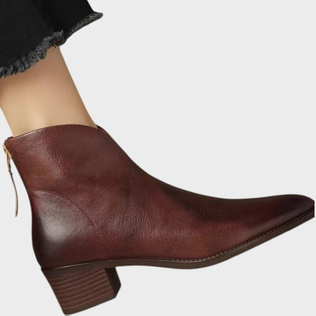 Sam | Leather Ankle Boots with Heel
