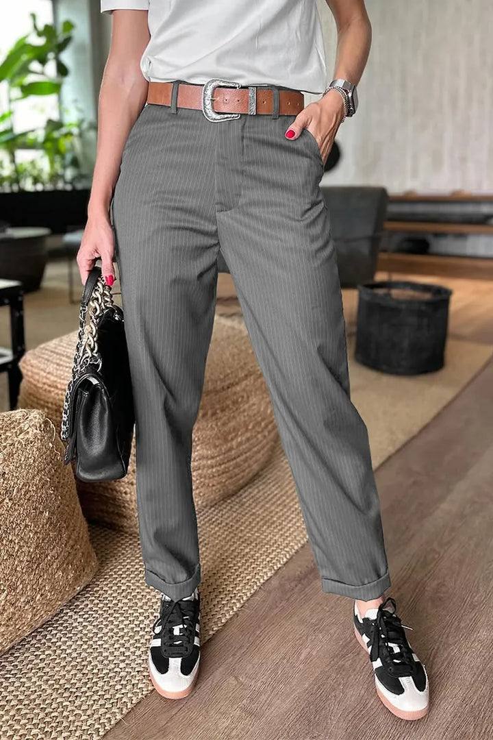 Maeve | Elegant, figure-flattering pants with stripes