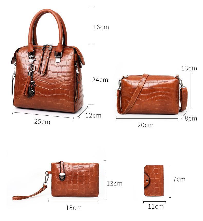 Palmer │ 4-Piece Crocodile Pattern Handbag