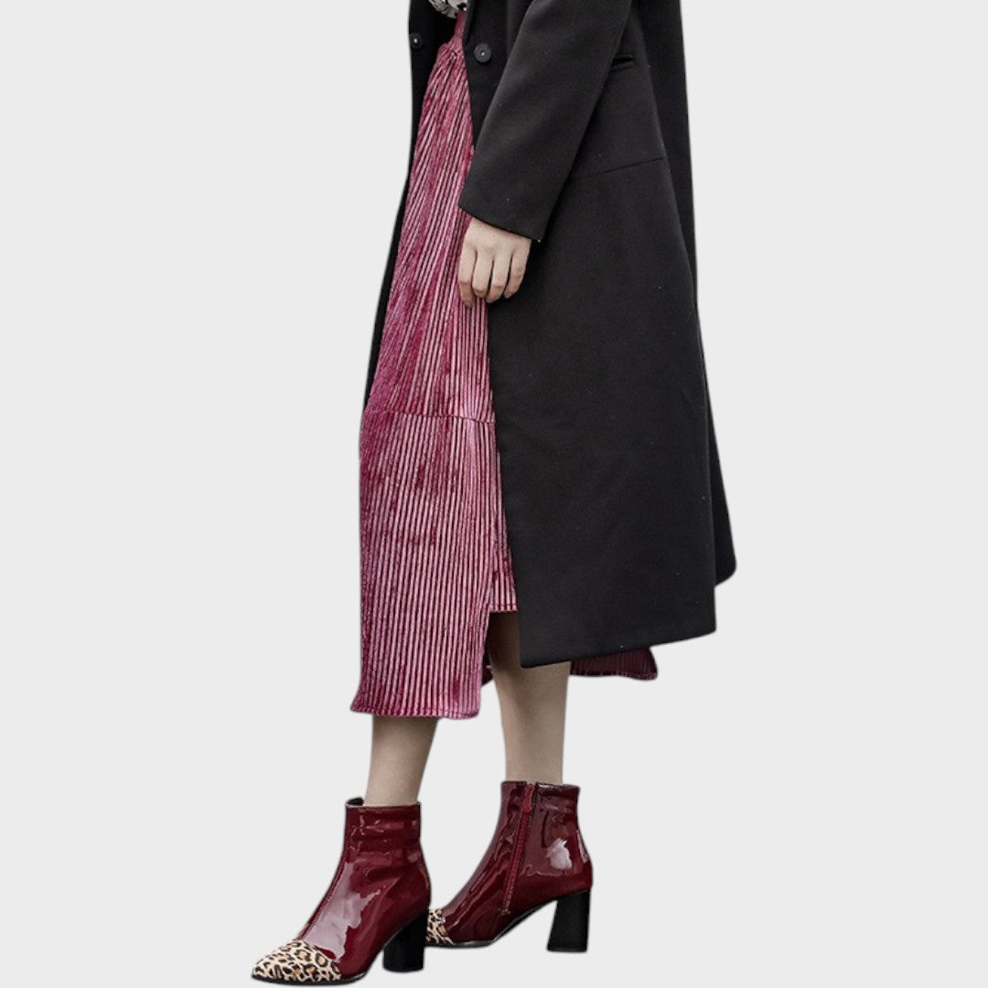 Diva | Patent Leather Boots with Leopard Print