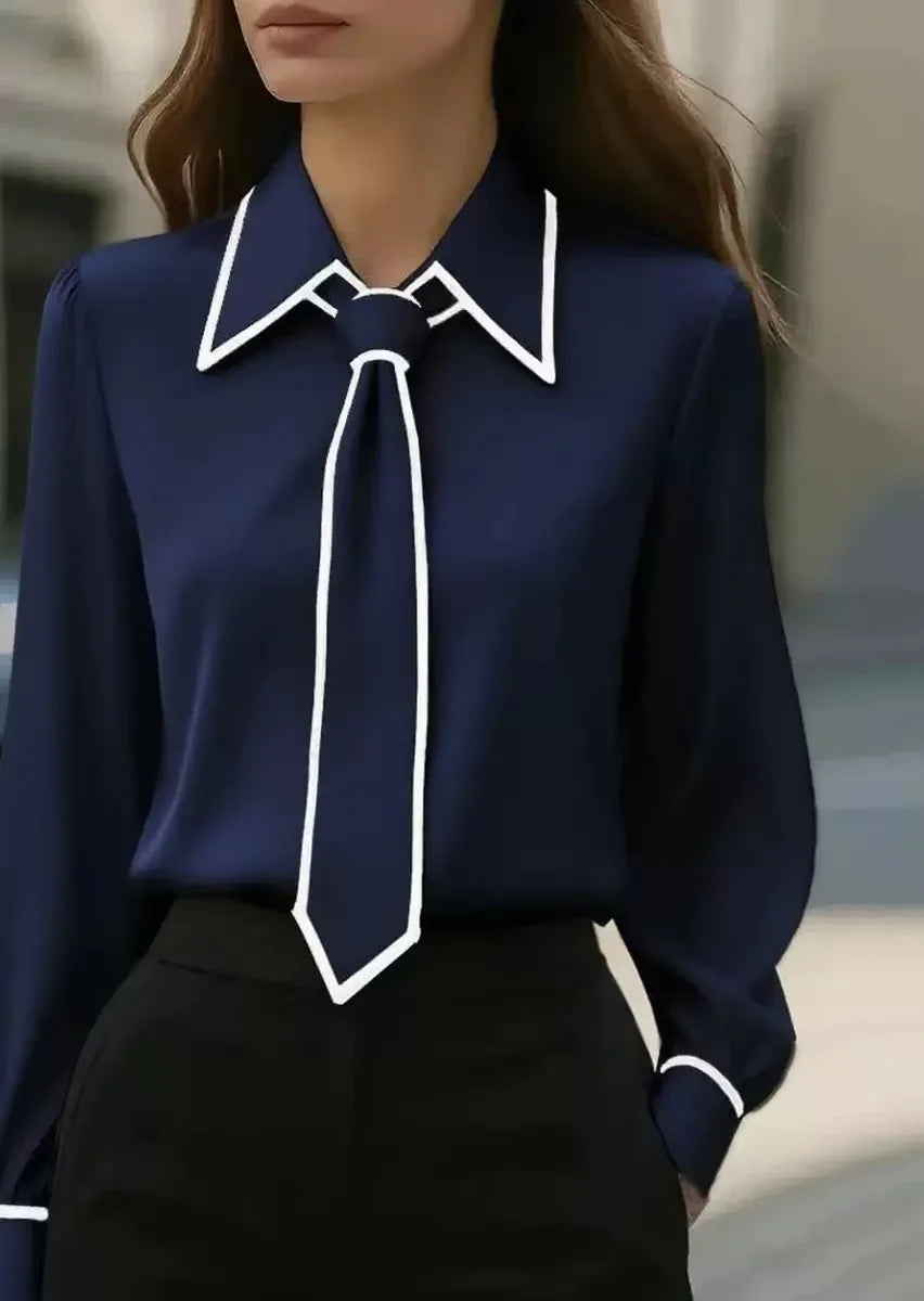 Monique | Contrast Tie Blouse