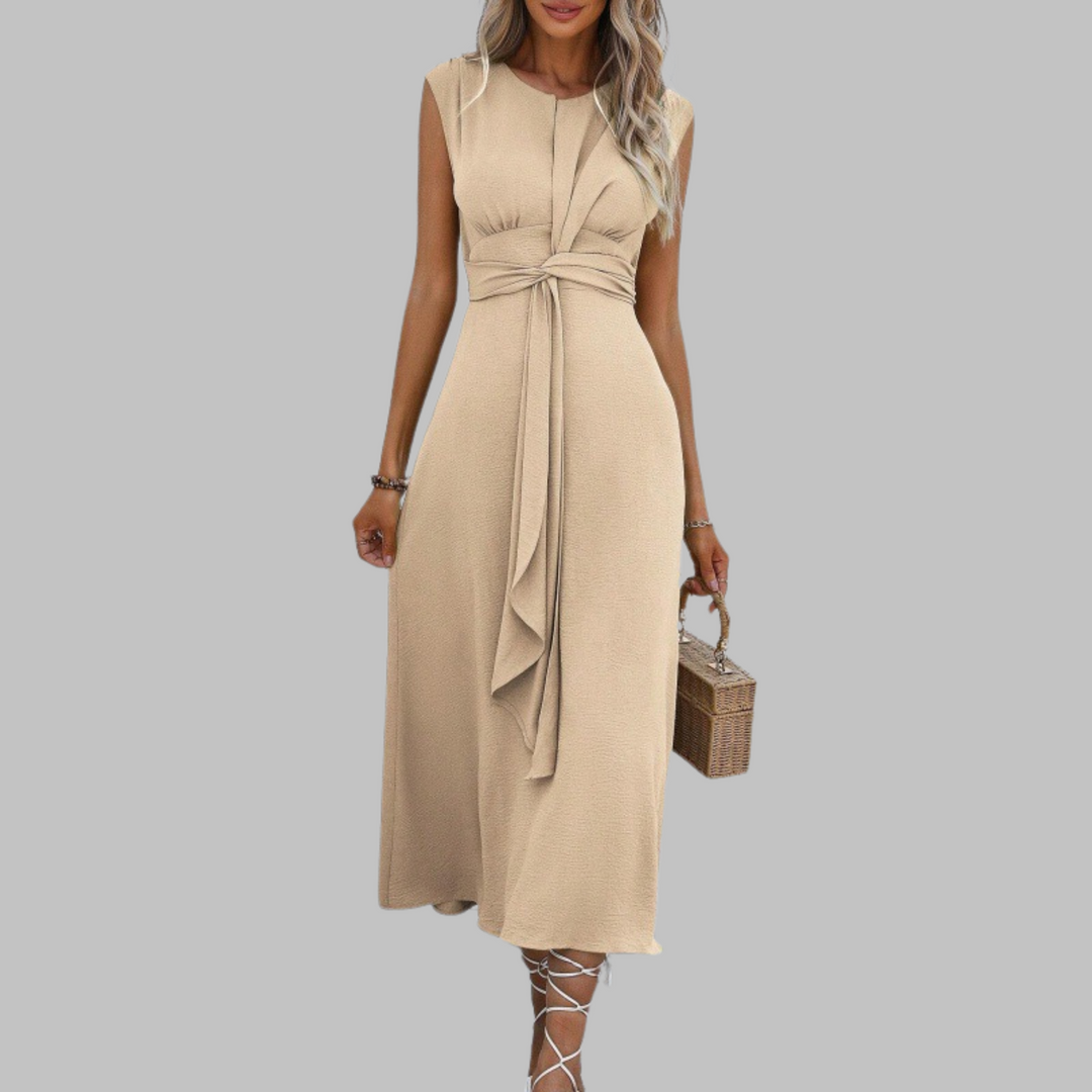 Ravelle │ Elegant Sleeveless Round Neck Maxi Dress