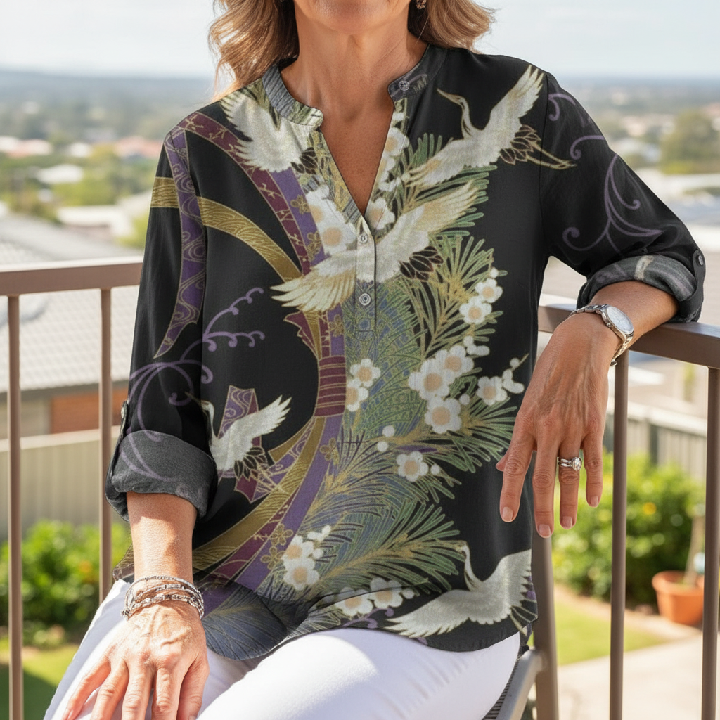 Breezy | Chic Flight Print Blouse