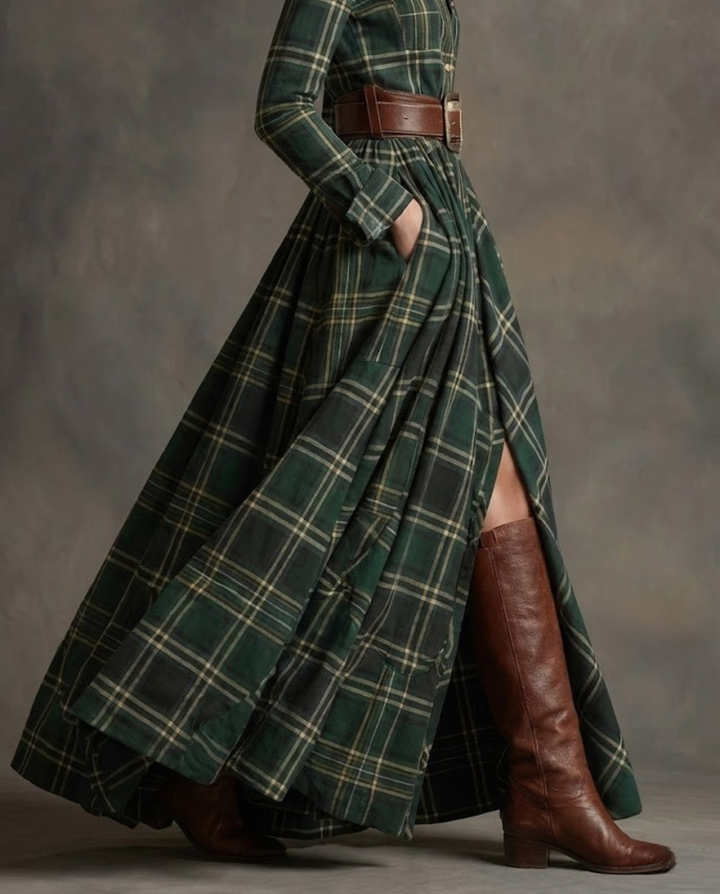 Kinsley | Vintage Style Maxi Shirt Dress