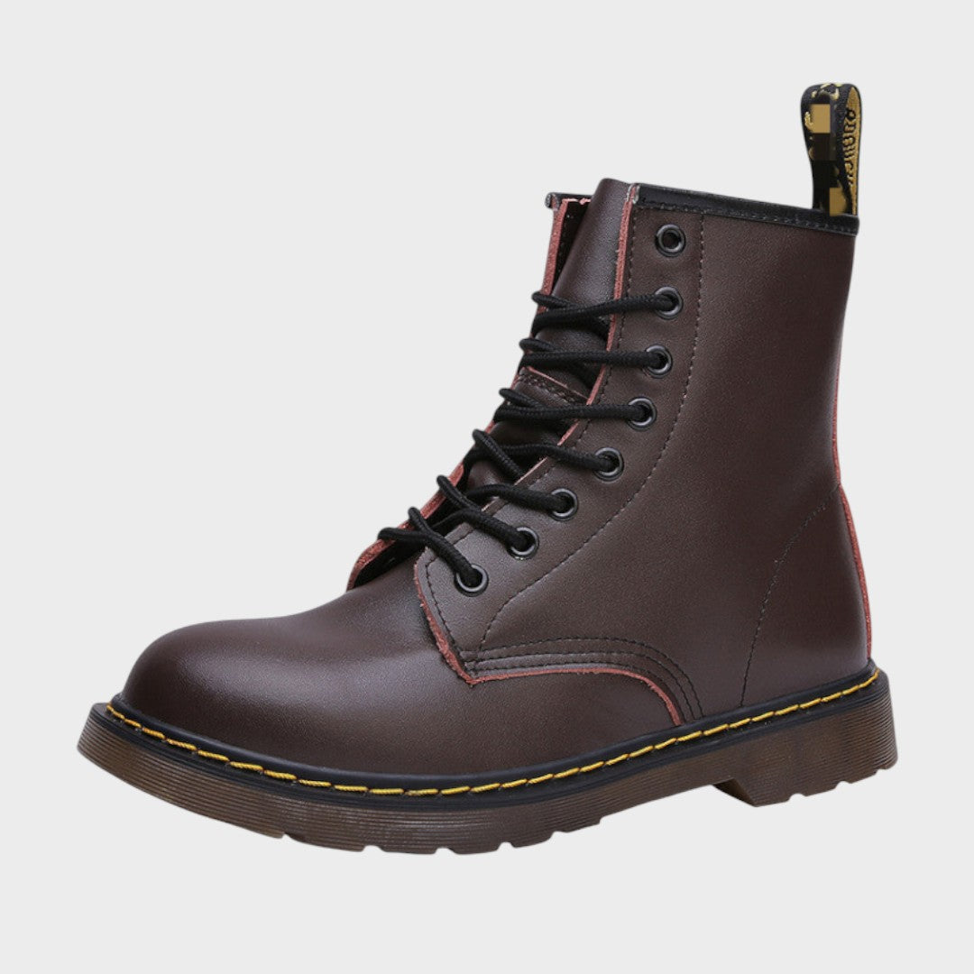 Mariana | Military Style Leather Boots with Laces