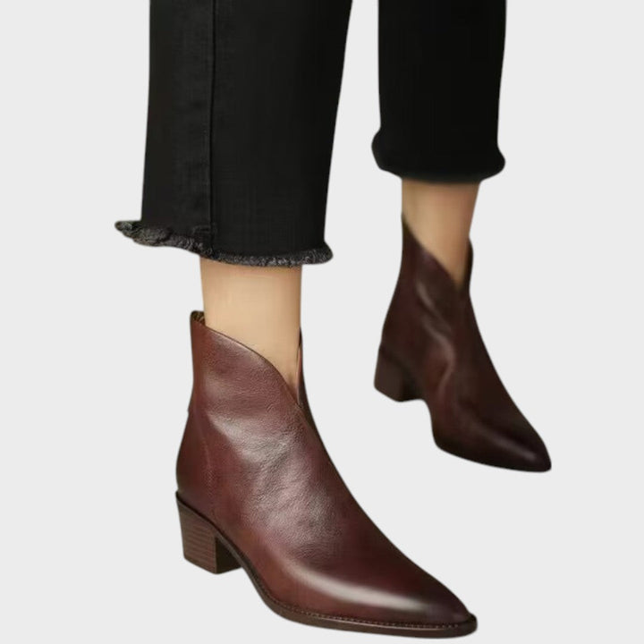 Sam | Leather Ankle Boots with Heel