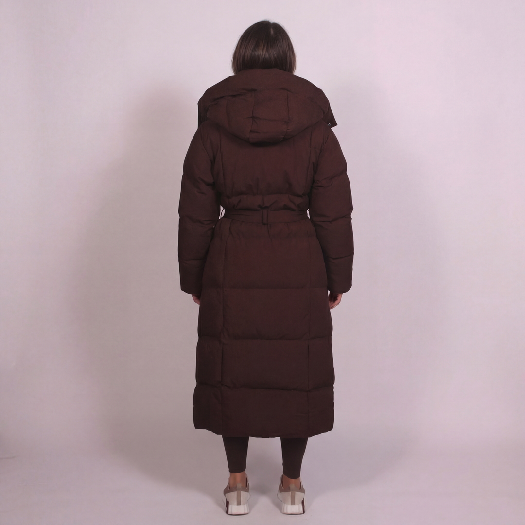 Faye | Warm Belted Long Puffer Coat