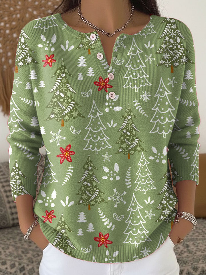 Joy | Festive Button-Neck Christmas Sweater