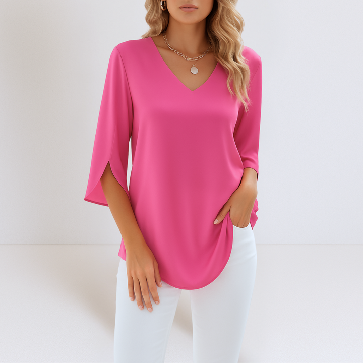 Sophie | Elegant blouse with V-neck and split sleeves