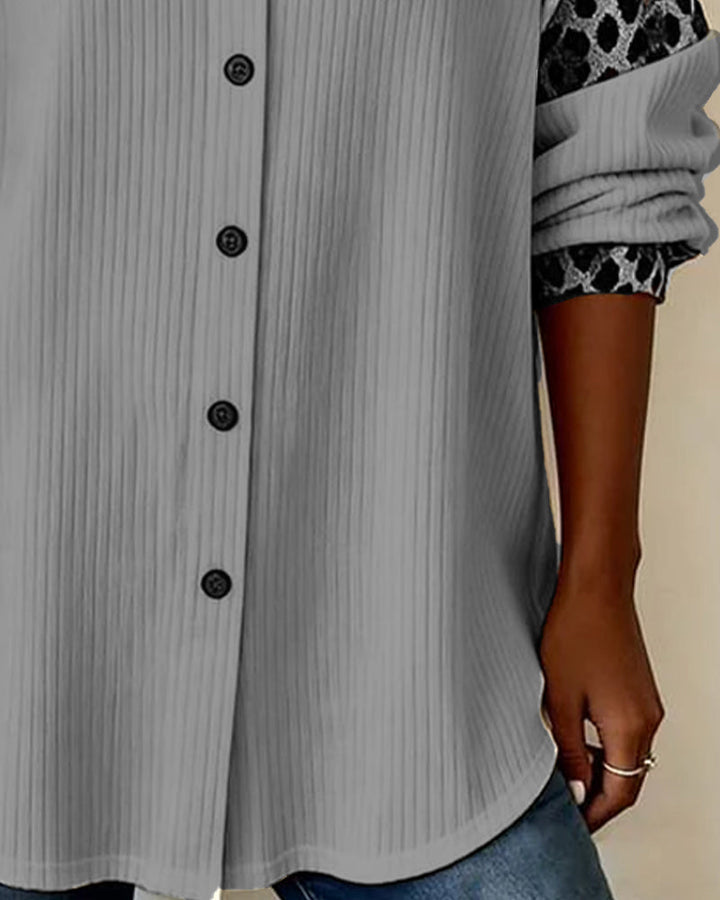 Lena Mae | Bold Leopard Print Button-Down Shirt