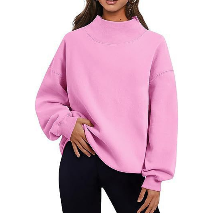 Lucienne │ Women's Oversized Turtleneck Sweatshirt Long Sleeve Pullover