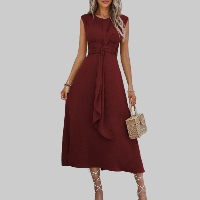 Ravelle │ Elegant Sleeveless Round Neck Maxi Dress