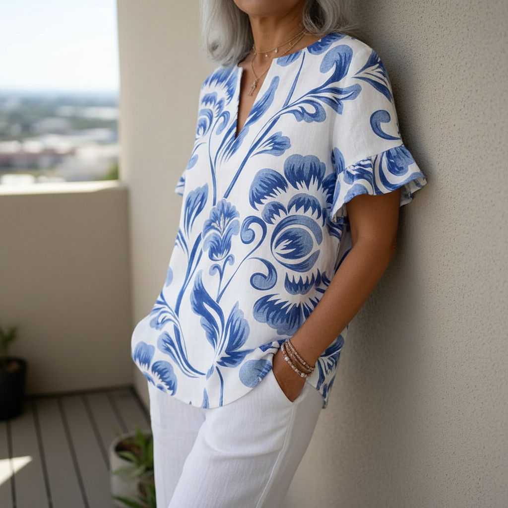 Kiona | Elegant Blouse With Floral Print