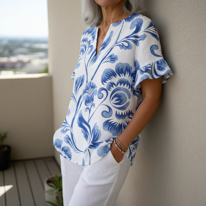 Kiona | Elegant Blouse With Floral Print