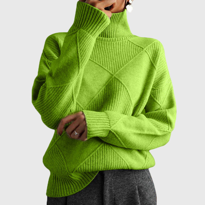 Regina | Modern Geometric Turtleneck Sweater