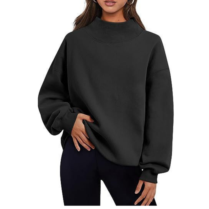 Lucienne │ Women's Oversized Turtleneck Sweatshirt Long Sleeve Pullover
