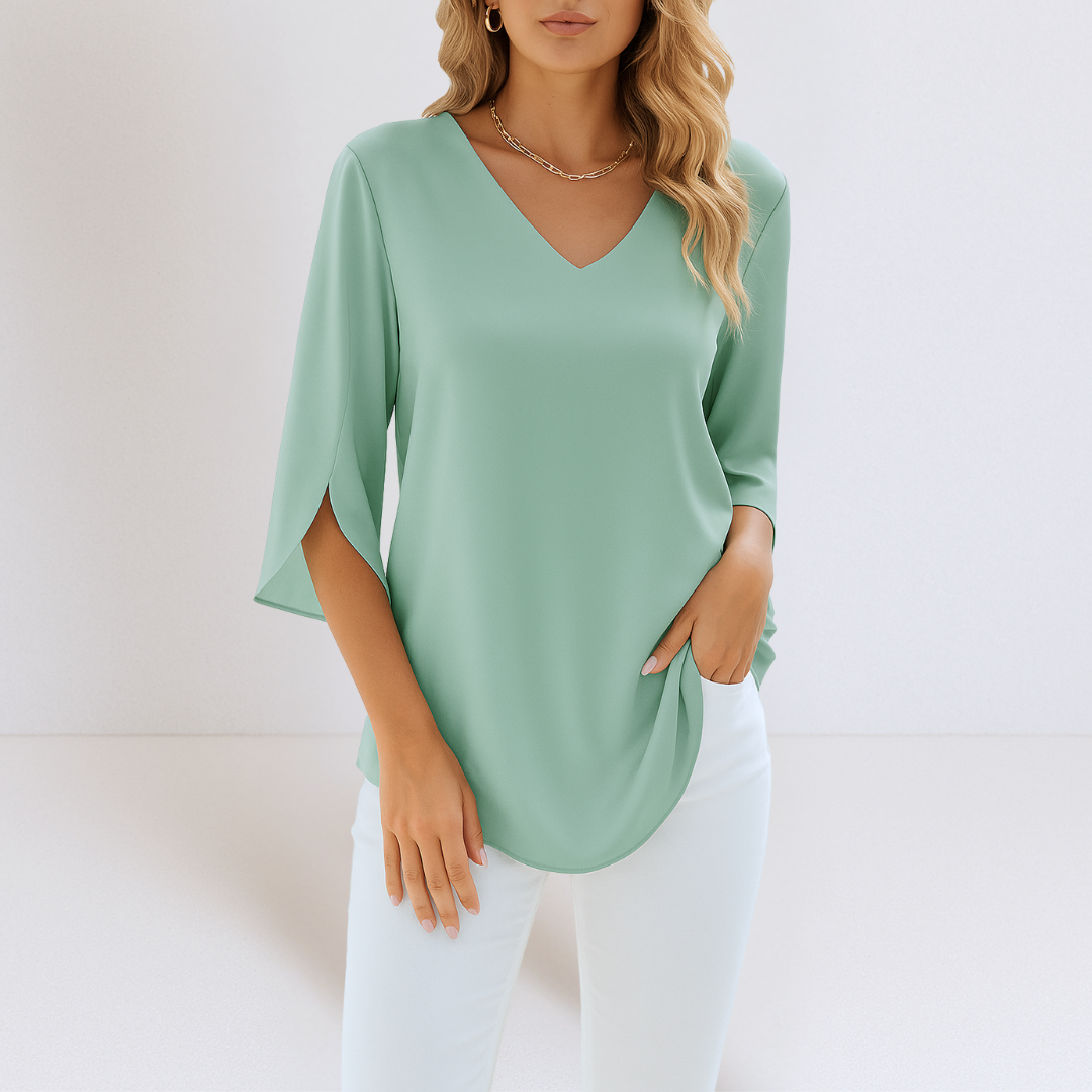 Sophie | Elegant blouse with V-neck and split sleeves