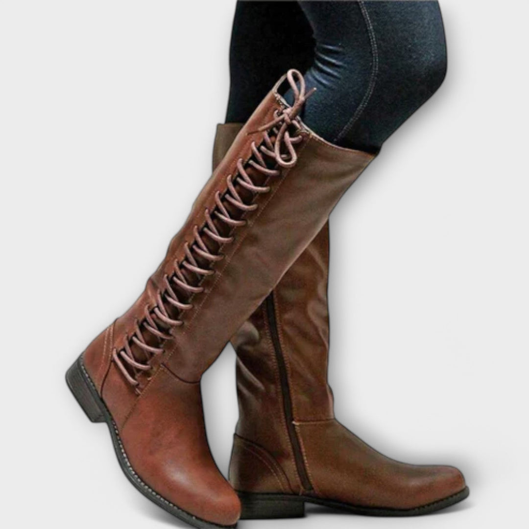 Milenne | High Leather Lace-Up Boots