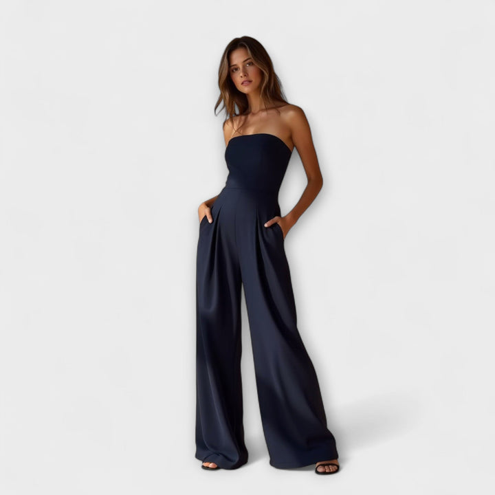 Emily | Stylish Strapless Wide-Leg Jumpsuit