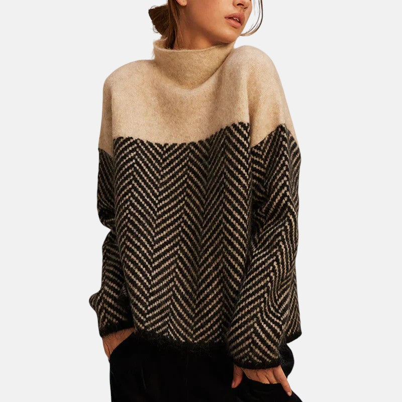 Beth | Herringbone Knit Sweater