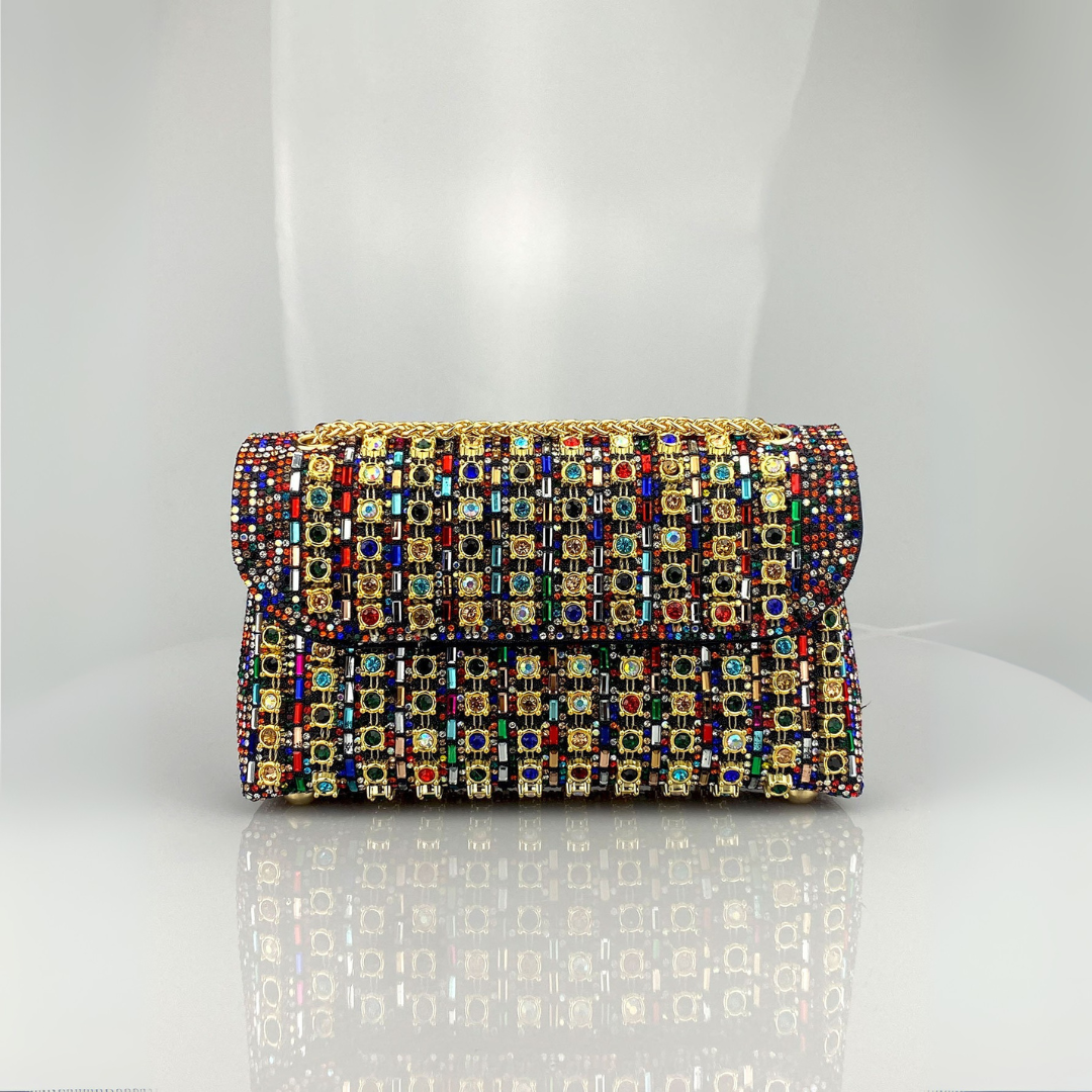 Lucianne │ Chic Chain Colored Diamond Shoulder Bag