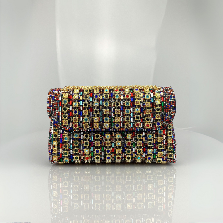 Lucianne │ Chic Chain Colored Diamond Shoulder Bag