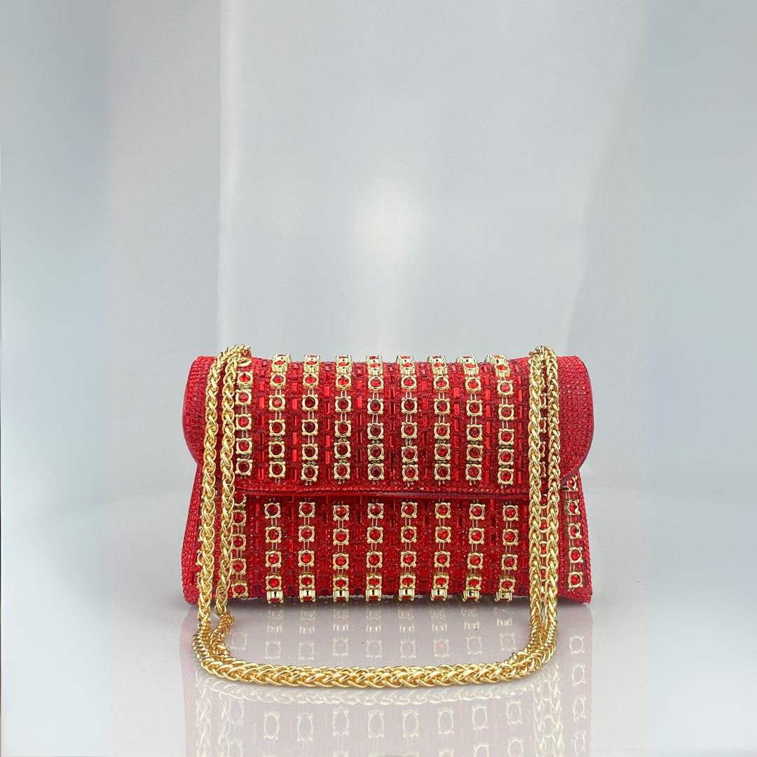 Lucianne │ Chic Chain Colored Diamond Shoulder Bag