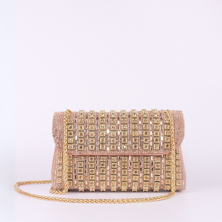 Lucianne │ Chic Chain Colored Diamond Shoulder Bag