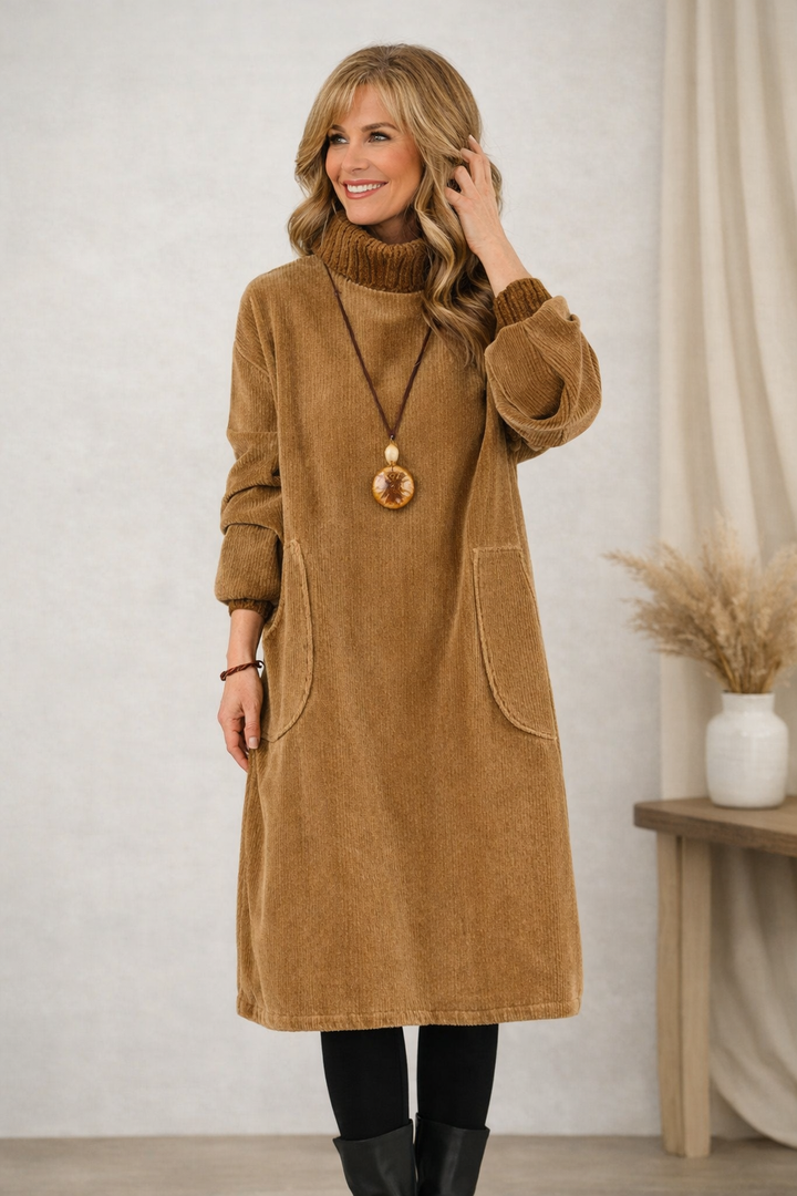 Debbie | Cozy Turtleneck Midi Dress