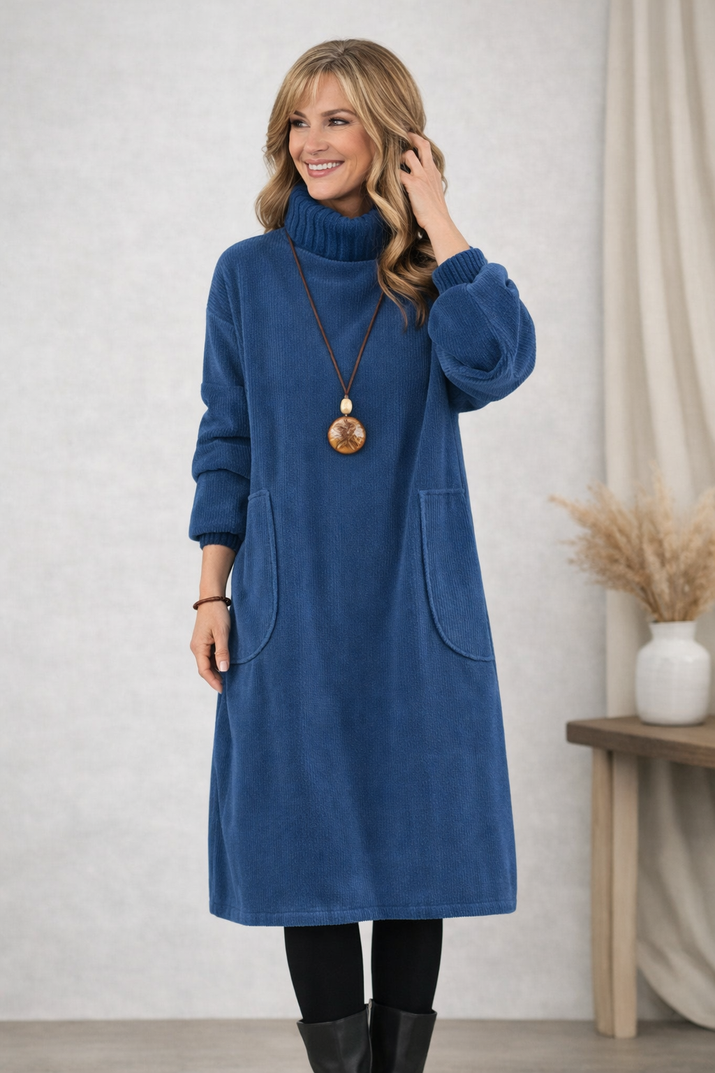 Debbie | Cozy Turtleneck Midi Dress
