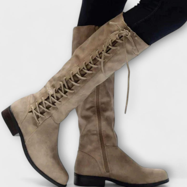 Milenne | High Leather Lace-Up Boots