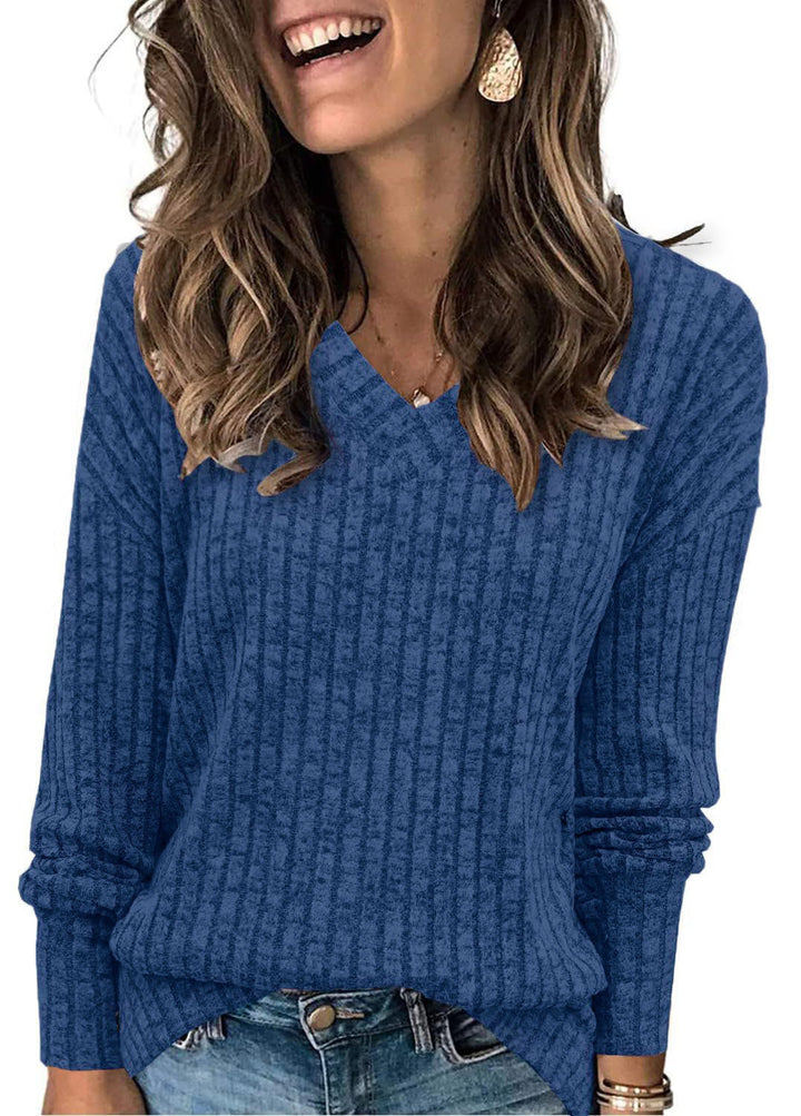 Elysia │ Women V-Neck Oversized Lightweight Knit Sweater