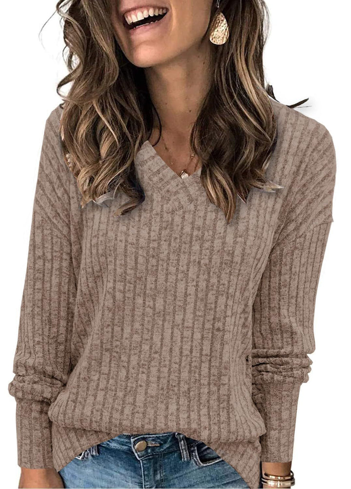 Elysia │ Women V-Neck Oversized Lightweight Knit Sweater