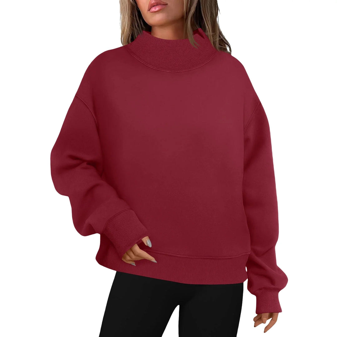 Lucienne │ Women's Oversized Turtleneck Sweatshirt Long Sleeve Pullover