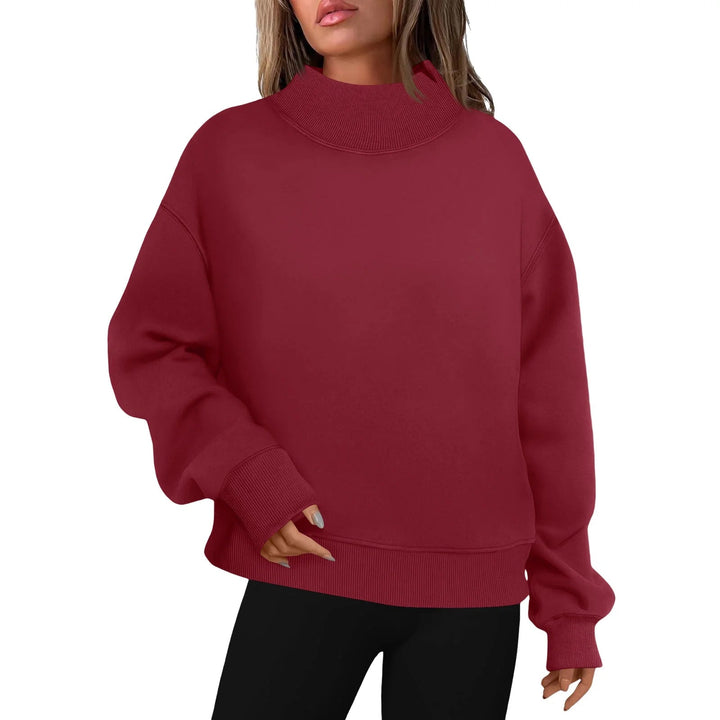 Lucienne │ Women's Oversized Turtleneck Sweatshirt Long Sleeve Pullover