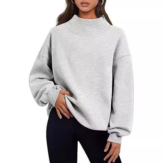 Lucienne │ Women's Oversized Turtleneck Sweatshirt Long Sleeve Pullover