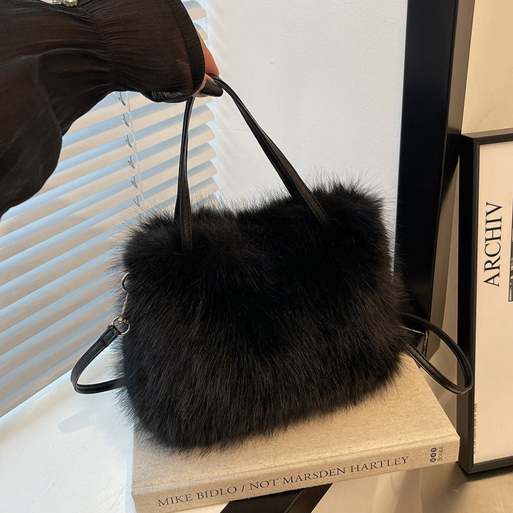 Christy | Faux Fur Bag with Handle & Strap