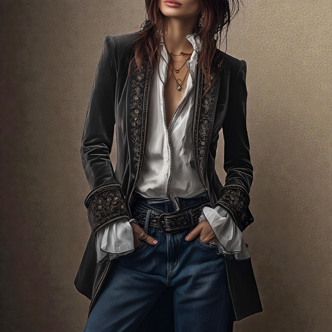 Fabienne | Elegant Velvet Blazer