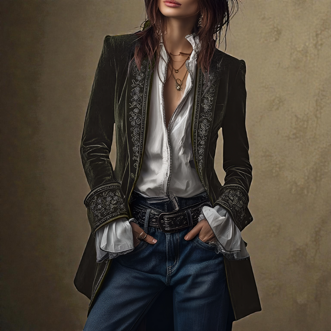 Fabienne | Elegant Velvet Blazer