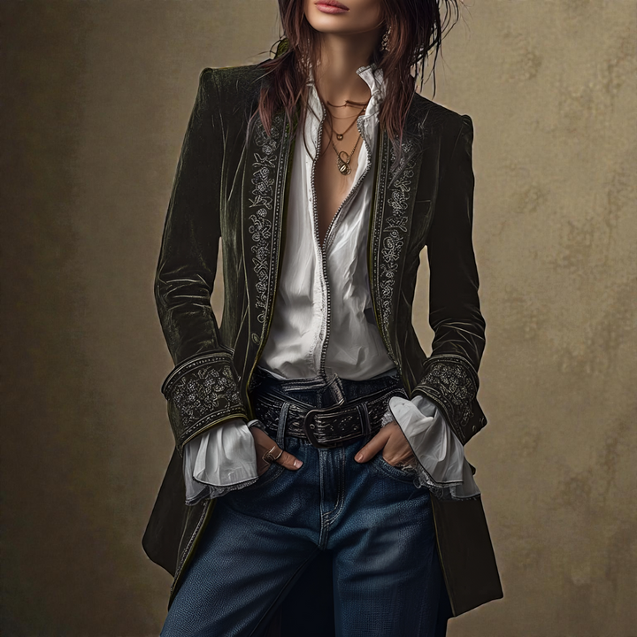 Fabienne | Elegant Velvet Blazer