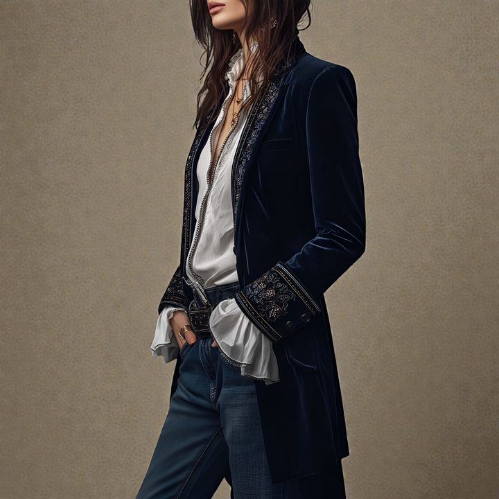 Fabienne | Elegant Velvet Blazer